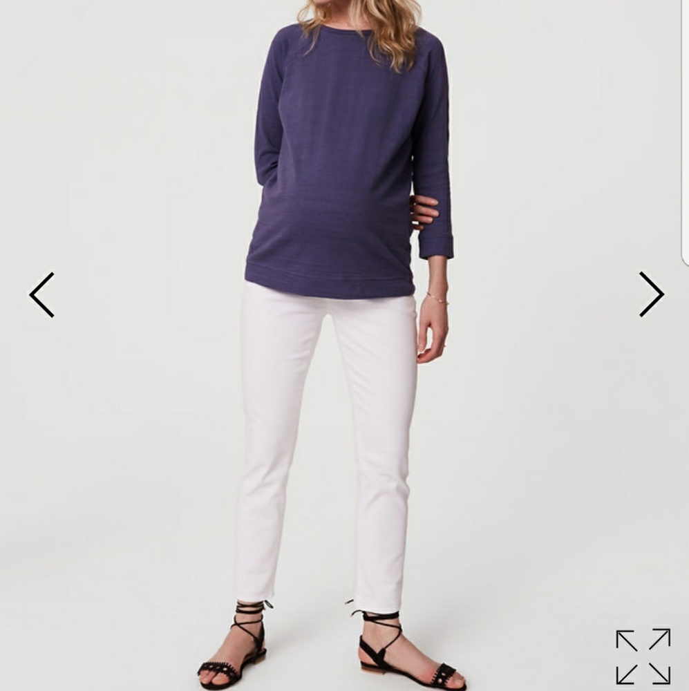 Loft Maternity Skinny Crop Jeans in White